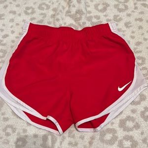 Red Nike tempo shorts